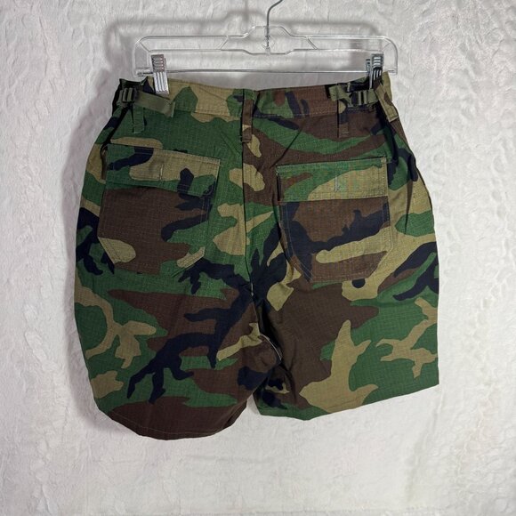 Vintage Camouflage Cotton Cargo Shorts Green Camo Ripstop Military Y2K like new - Picture 2 of 4